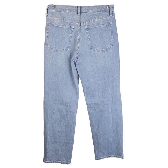 Old Navy Jeans Womens 12 Light Wash OG Loose High Rise Distressed Ripped Knees - Picture 2 of 10